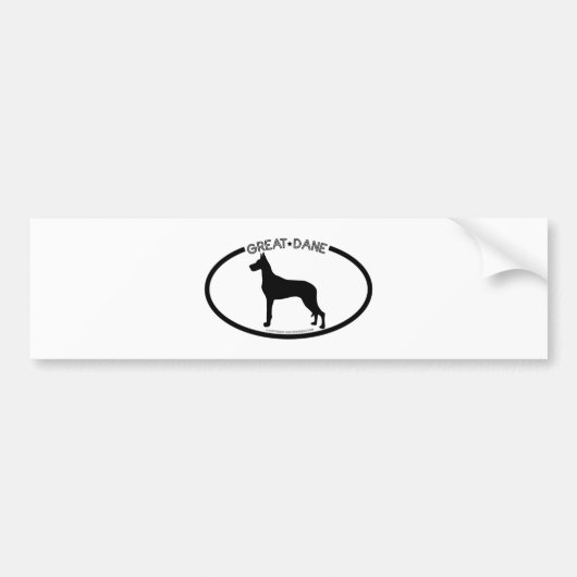 Großer Däne-Silhouette-Schwarz-Autoaufkleber Autoaufkleber (Vorne)
