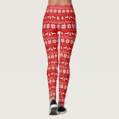 Großer Däne-Silhouette-Weihnachtsmuster Leggings (Rückseite)