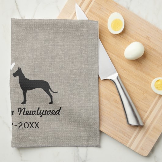 Großer Däne-Silhouetten mit Geschirrtuch (Viertel Falte)