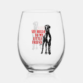 Großer Däne-Spaß Weinglas Ohne Stiel (Vorderseite)