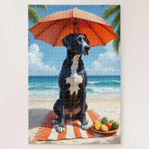 Großer Däne Strandentspannungsszene Puzzle