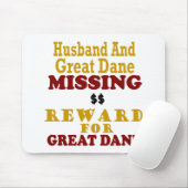 Großer Däne u. Ehemann-vermisste Belohnung für Mousepad (Mit Mouse)