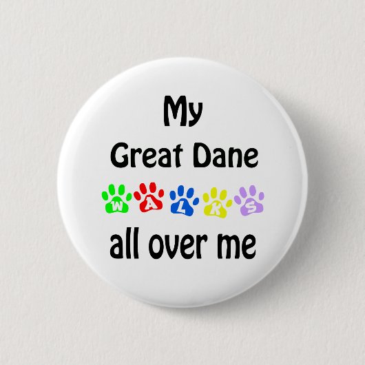 Großer Dane-Walking-Entwurf Button (Vorderseite)