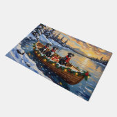 Großer Däne Weihnachtsboot Urlaub Fußmatte (Schrägansicht)