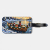 Großer Däne Weihnachtsboot Urlaub Gepäckanhänger (Rückseite horizontal)
