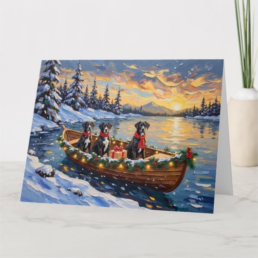 Großer Däne Weihnachtsboot Urlaub Karte (Vorderseite)