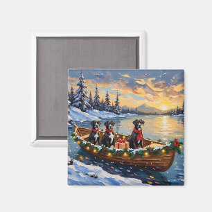 Großer Däne Weihnachtsboot Urlaub Magnet