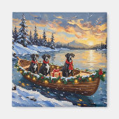 Großer Däne Weihnachtsboot Urlaub Magnet (Vorne)