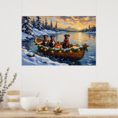 Großer Däne Weihnachtsboot Urlaub Poster (Küche)