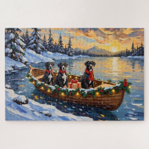 Großer Däne Weihnachtsboot Urlaub Puzzle