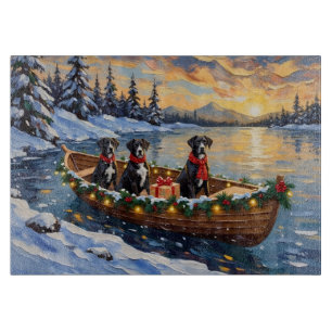 Großer Däne Weihnachtsboot Urlaub Schneidebrett