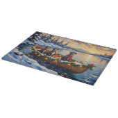 Großer Däne Weihnachtsboot Urlaub Schneidebrett (Ecke)