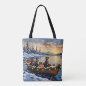 Großer Däne Weihnachtsboot Urlaub Tasche (Rückseite)