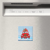 Großer Dänen-Hund in Auto mit dem Weihnachtsmann Magnet (In Situ (Geschirrspüler))
