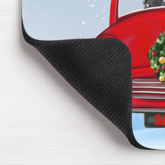 Großer Dänen-Hund in Auto mit dem Weihnachtsmann Mousepad (Ecke)