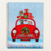 Großer Dänen-Hund in Auto mit dem Weihnachtsmann Planer (Vorderseite)