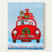 Großer Dänen-Hund in Auto mit dem Weihnachtsmann Planer (Rückseite)