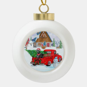 Großer Dänen-Hund in der Weihnachtslieferung LKW-S Keramik Kugel-Ornament