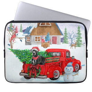 Großer Dänen-Hund in der Weihnachtslieferung LKW-S Laptopschutzhülle