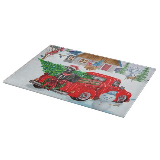 Großer Dänen-Hund in der Weihnachtslieferung LKW-S Schneidebrett (Ecke)