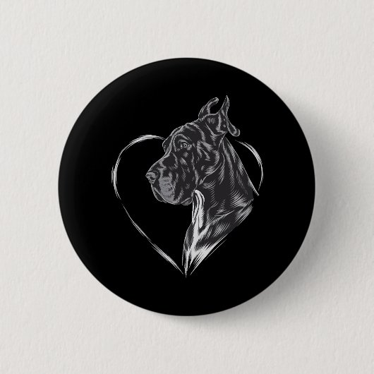 Großer Dänischer Hund Button (Vorderseite)