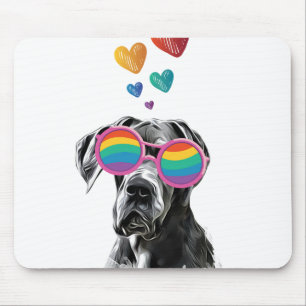 Großer Deutscher Dogge mit Herzen Valentinstag Mousepad