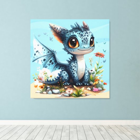 Großer Drache mit Augen Leinwanddruck (Insitu (Holzboden))