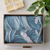 Grosser, dunkelblauer Ozean, Meereswellen Abstrakt Seidenpapier (Geschenk)