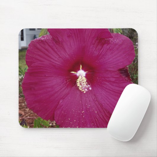 großer dunkelroter Hibiskus Mousepad (Mit Mouse)