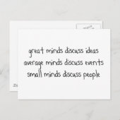 GROSSER DURCHSCHNITT KLEINE MINDESTEN DISKUTIEREN  POSTKARTE (Vorne/Hinten)