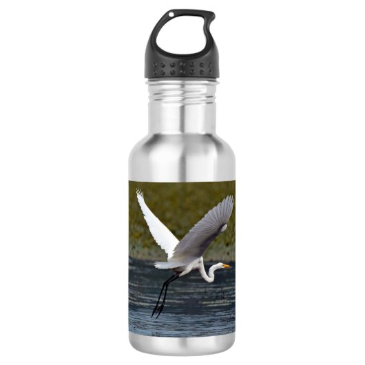 Großer Egret Edelstahlflasche (Vorderseite)