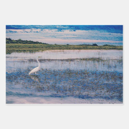 Großer Egret in den Feuchtgebieten Geschenkpapier Set