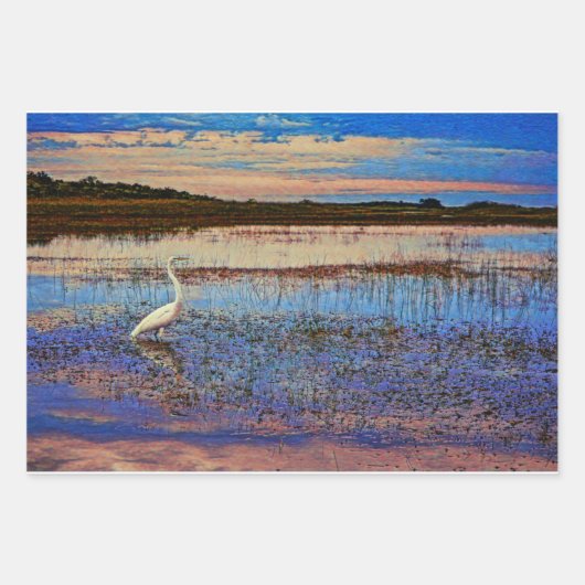 Großer Egret in den Feuchtgebieten Geschenkpapier Set (Vorderseite 2)
