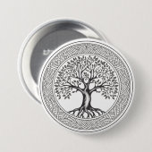 Großer Eichenbaum - keltische Sketch Button (Vorne & Hinten)