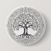 Großer Eichenbaum - keltische Sketch Button (Vorderseite)