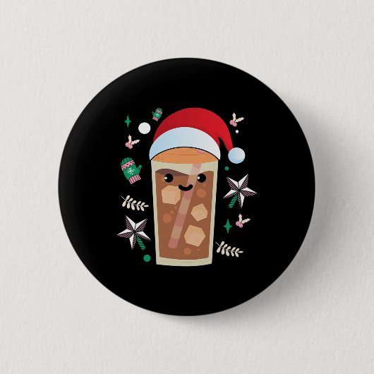 Großer Eiskaffee Weihnachtsbaum Espresso Button (Vorderseite)
