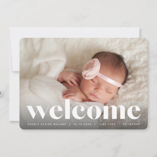 Großer Empfang | Ankündigung von Foto zur Geburt (Vorderseite)