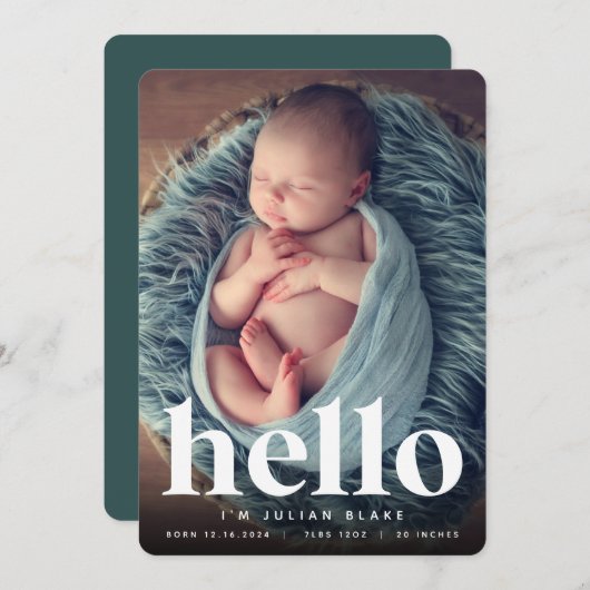 Großer Empfang | Ankündigung von Foto zur Geburt (Vorne/Hinten)