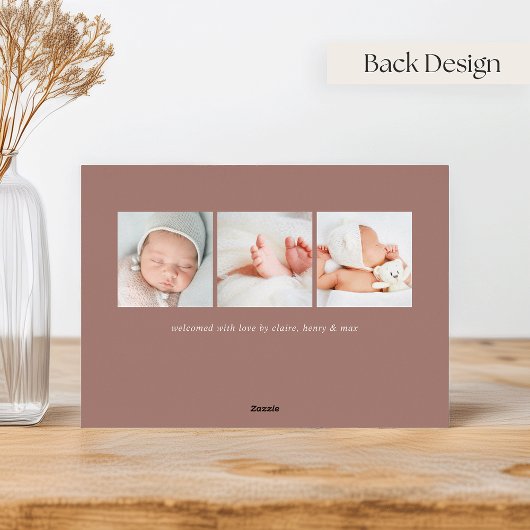 Großer Empfang | Rose Gold Foil Geburtserklärung Folieneinladung