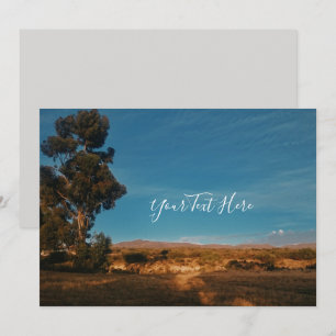 Großer Eukalyptusbaum Blaue Himmel Einladungskarte Einladung