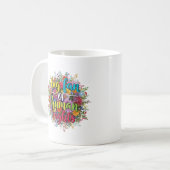 Großer Fan der Menschenrechte Florales Design Kaffeetasse (Vorderseite Links)