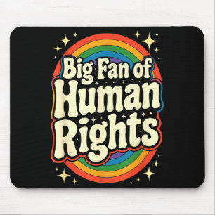 Großer Fan der Menschenrechte - Retro-Regenbogen G Mousepad