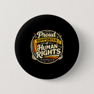 Großer Fan der Menschenrechte - Retro-Regenbogen-S Button