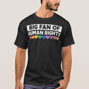 Großer Fan der Menschenrechte - Retro-Regenbogenhe T-Shirt