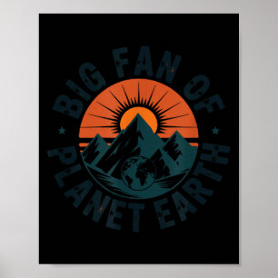 Großer Fan des Planeten Erde Retro 70er Regenbogen Poster