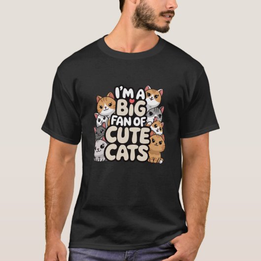 Großer Fan niedlicher Katzen T-Shirt (Vorderseite)