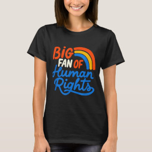 Großer Fan von Menschenrechten - Retro-Regenbogen T-Shirt
