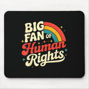 Großer Fan von Menschenrechten vintage Regenbogen Mousepad