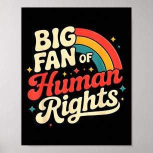 Großer Fan von Menschenrechten Vintage Regenbogen Poster