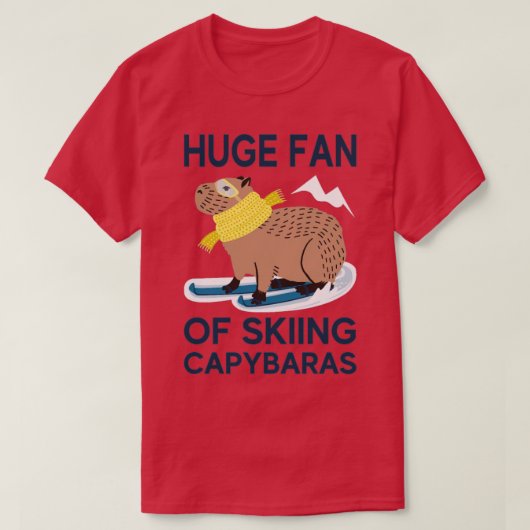 Grosser Fan von Skiing Capybaras lustige Capybara T-Shirt (Design vorne)